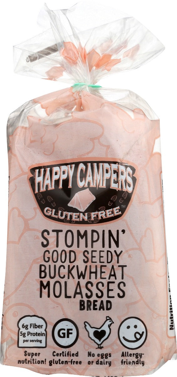 HAPPY CAMPERS GLUTEN FREE: Stompin' Good Seedy Buckwheat Molasses Bread, 17.40 oz - Vending Business Solutions