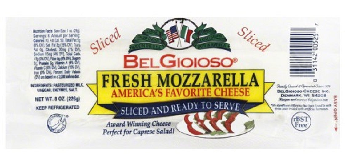 BELGIOIOSO: Fresh Mozarrela Cheese Sliced 8 oz - Vending Business Solutions