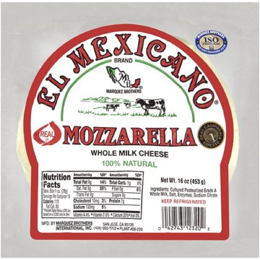EL MEXICANO: Mozzarella Cheese, 16 oz - Vending Business Solutions