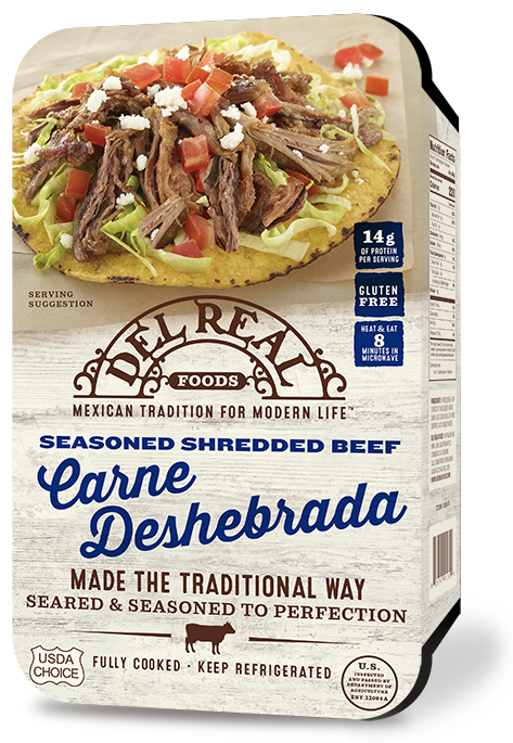 DEL REAL FOODS: Carne Deshebrada Seasoned Shredded Beef, 15 oz - Vending Business Solutions