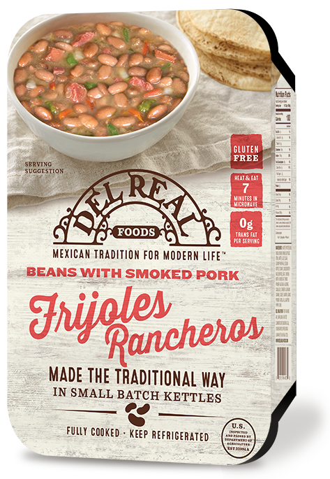 DEL REAL FOODS: Frijoles Rancheros Beans with Smoked Pork, 24 oz - Vending Business Solutions