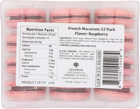 DUVERGER: French Macarons Raspberry, 72 pc - Vending Business Solutions