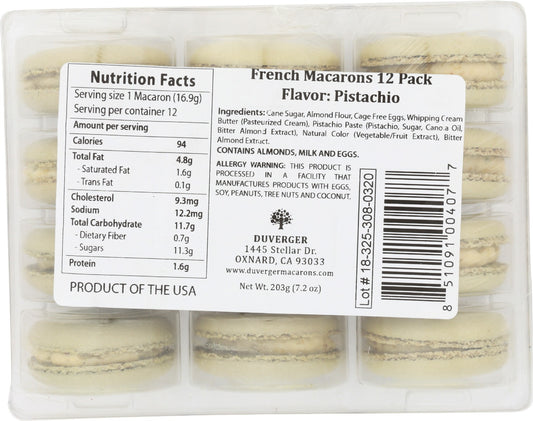 DUVERGER: French Macarons Pistachio, 72 pc - Vending Business Solutions