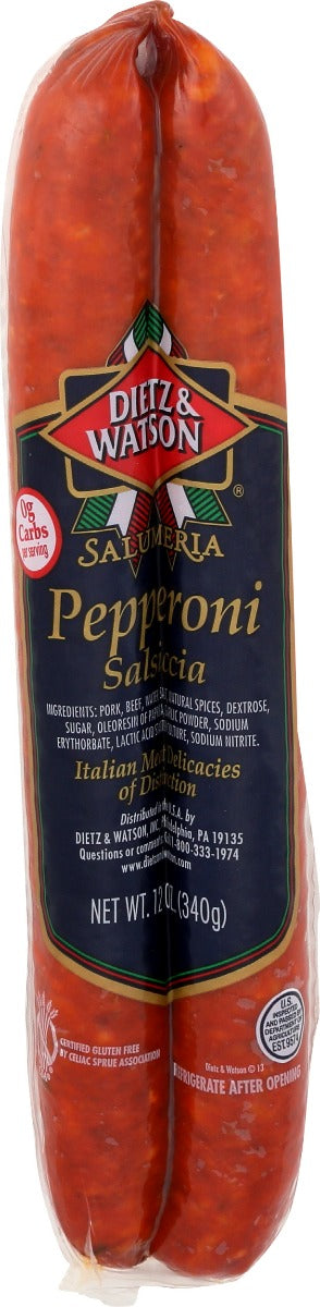 DIETZ AND WATSON: Salumeria Pepperoni Salsiccia Twin Pack, .75 lb - Vending Business Solutions