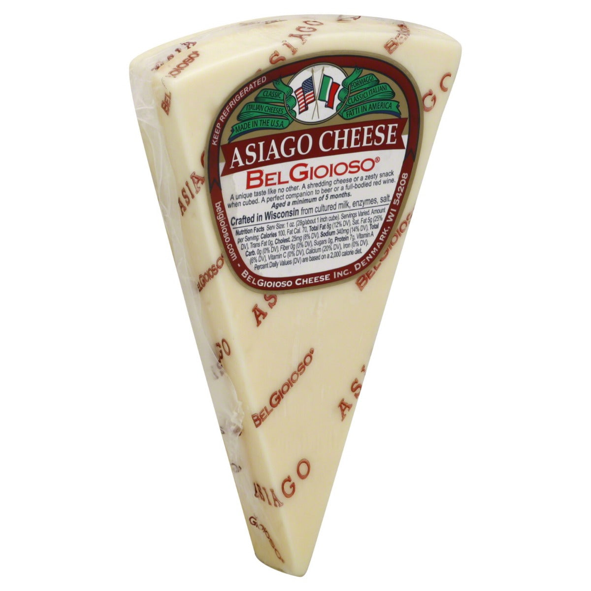 BELGIOIOSO: Asiago Wedge Cheese, 8 oz - Vending Business Solutions