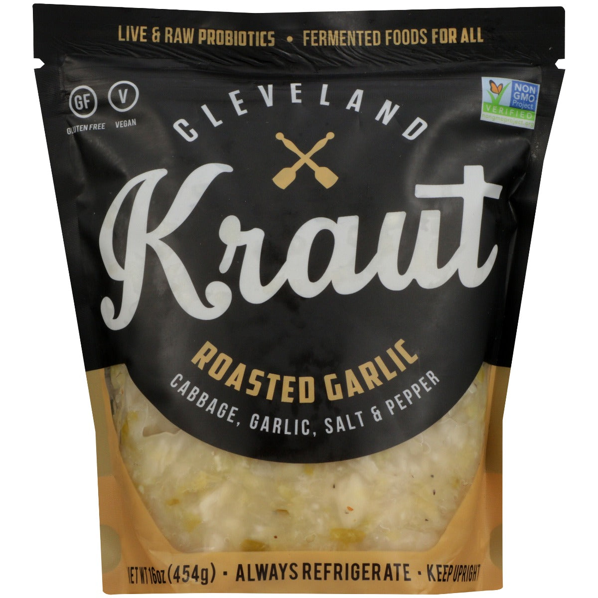 CLEVELAND KRAUT: Roasted Garlic Sauerkraut, 16 oz - Vending Business Solutions