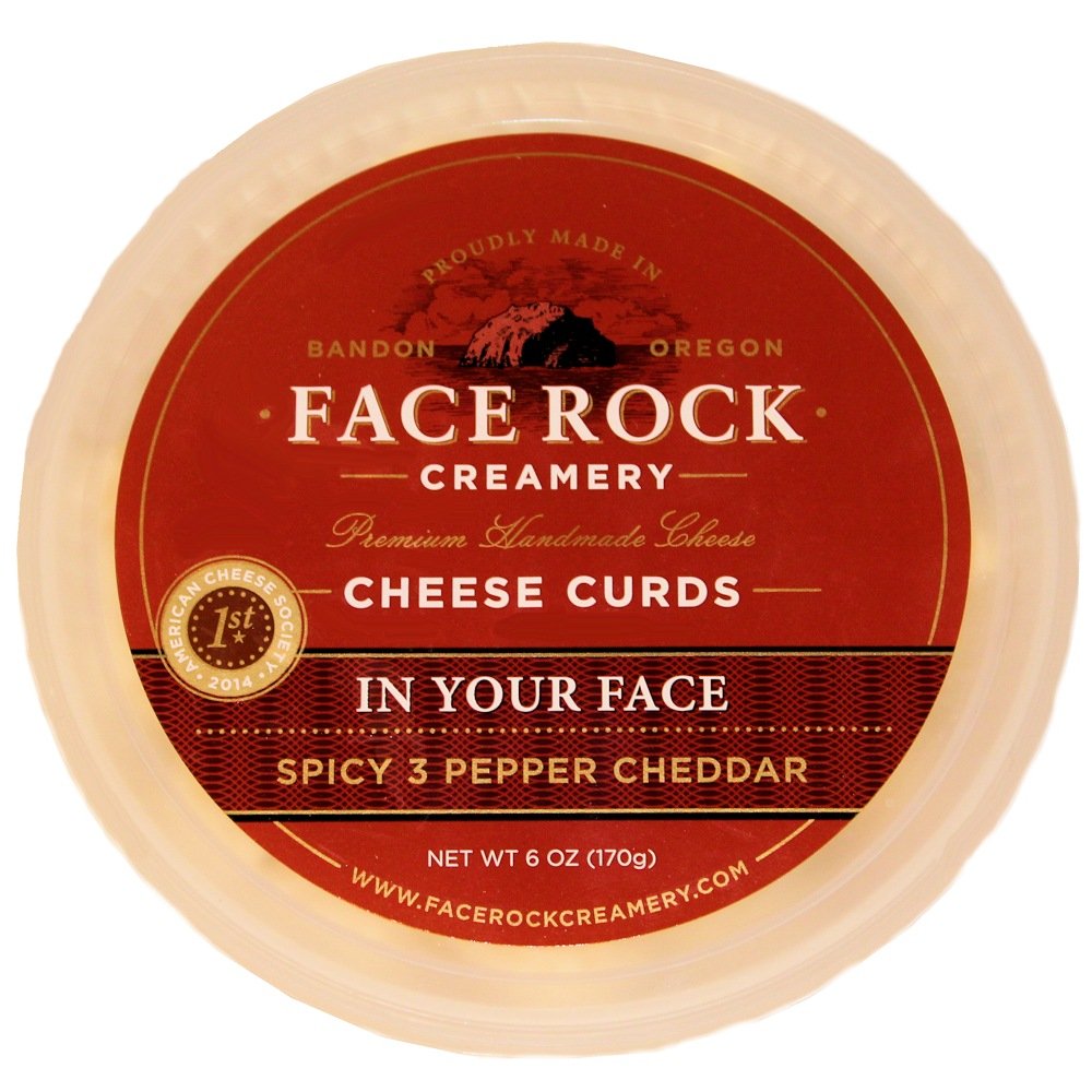 FACE ROCK: Cheese Curds "In Your Face" Spicy 3-Pepper Cheddar, 6 oz - Vending Business Solutions