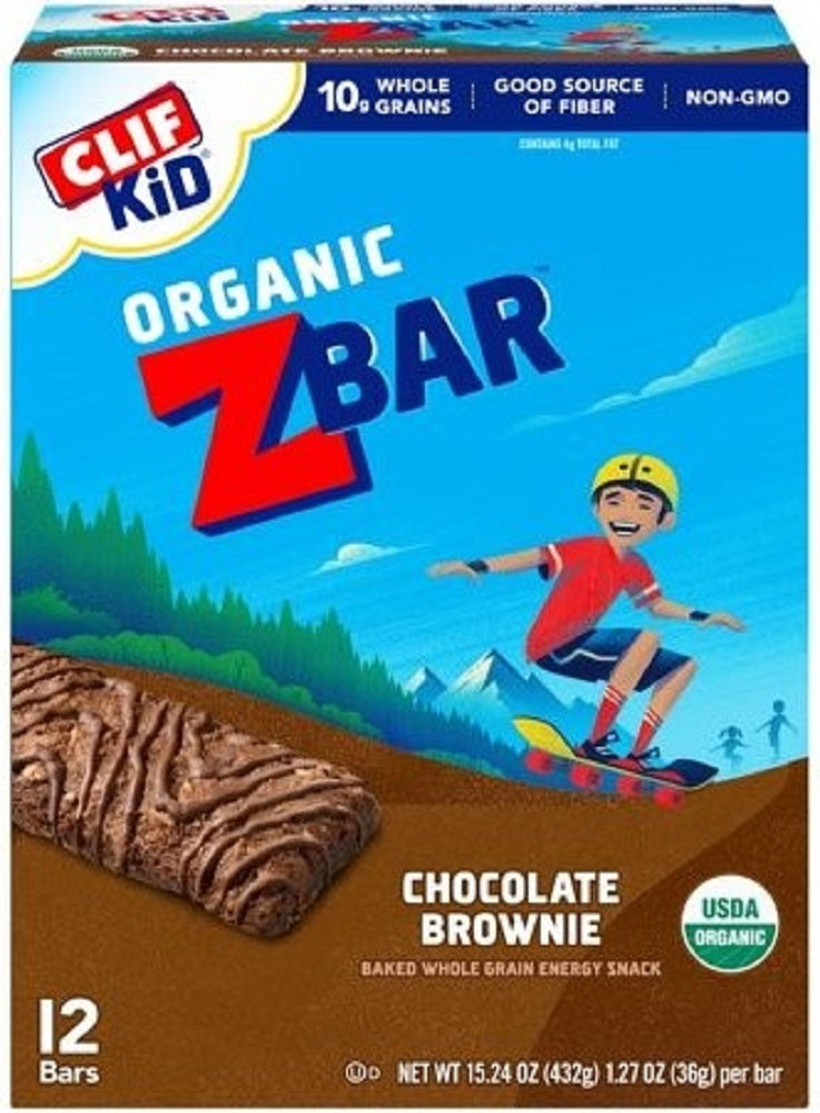 CLIF KID: ZBar Chocolate Brownie 12 Bars, 15.24 oz - Vending Business Solutions