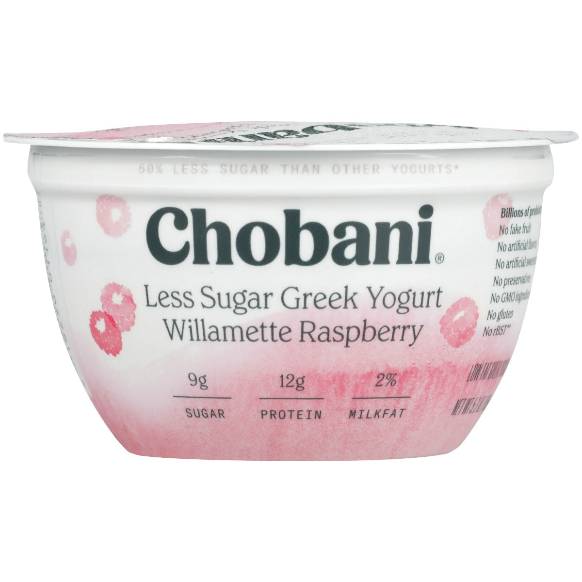 CHOBANI: Less Sugar Greek Yogurt Willamette Raspberry, 5.30 oz - Vending Business Solutions