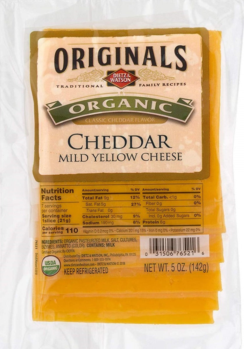 DIETZ AND WATSON: Cheddar Mild Yellow Pre-Sliced Cheese, 5 oz - Vending Business Solutions