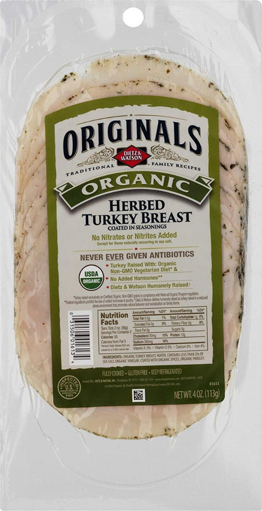 DIETZ AND WATSON: Herbed Pre-Sliced Turkey Breast, 4 oz - Vending Business Solutions