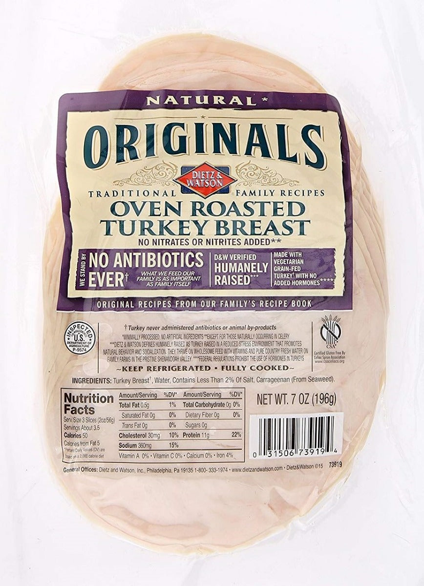 DIETZ AND WATSON: Oven Roasted Turkey Breast, 7 oz - Vending Business Solutions