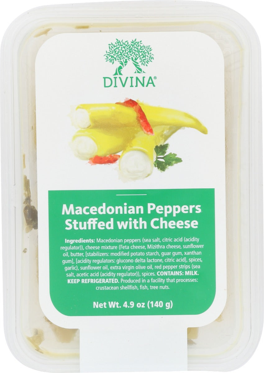 DIVINA: Macedonian Peppers Stuffed with Cheese, 4.90 oz - Vending Business Solutions