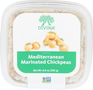 DIVINA: Mediterranean Marinated Chickpeas Deli Cup, 8.80 oz - Vending Business Solutions