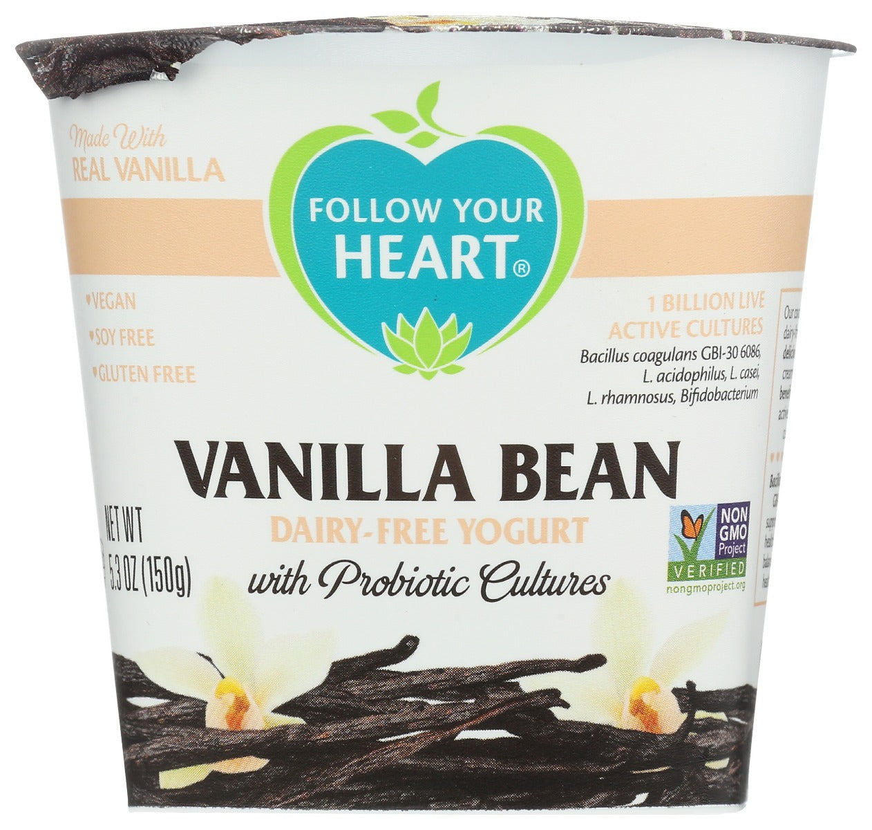 FOLLOW YOUR HEART: Vanilla Bean Dairy-Free Yogurt, 5.3 oz - Vending Business Solutions