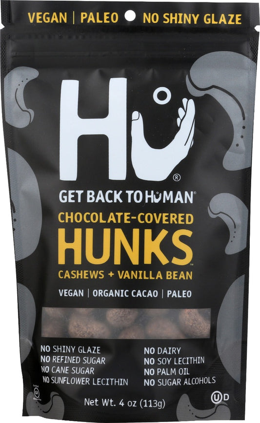HU: Chocolate Covered Hunks Cashews and Vanilla Bean, 4 oz - Vending Business Solutions