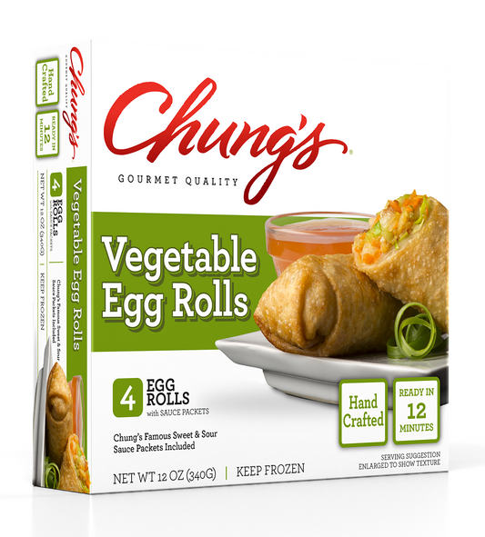 CHUNG'S GOURMET QUALITY: Vegetable Egg Rolls 4 Count, 12 oz - Vending Business Solutions