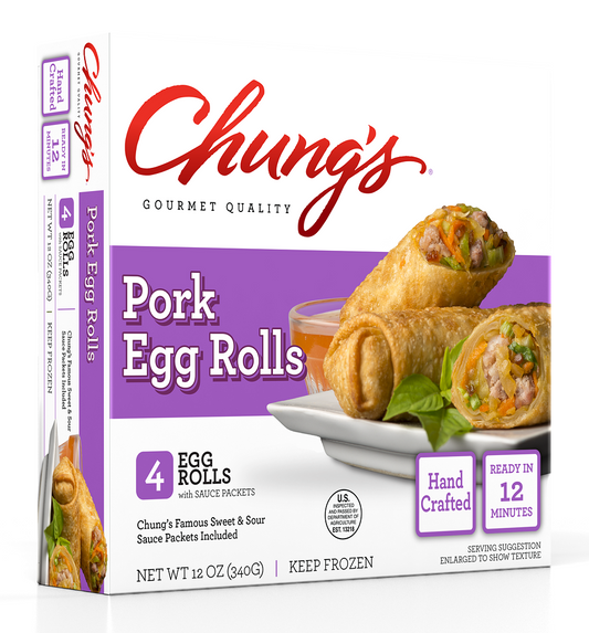 CHUNG'S GOURMET QUALITY: Pork Egg Rolls 4 Count, 12 oz - Vending Business Solutions