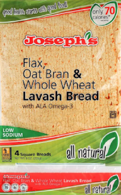 JOSEPHS: All Natural Flax, Oatbran and Whole Wheat Lavash Bread, 9 oz - Vending Business Solutions
