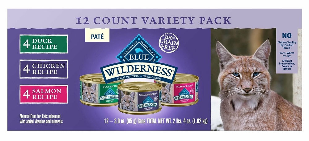 BLUE BUFFALO: Wilderness Variety Pack Cat Food, 12 ea - Vending Business Solutions