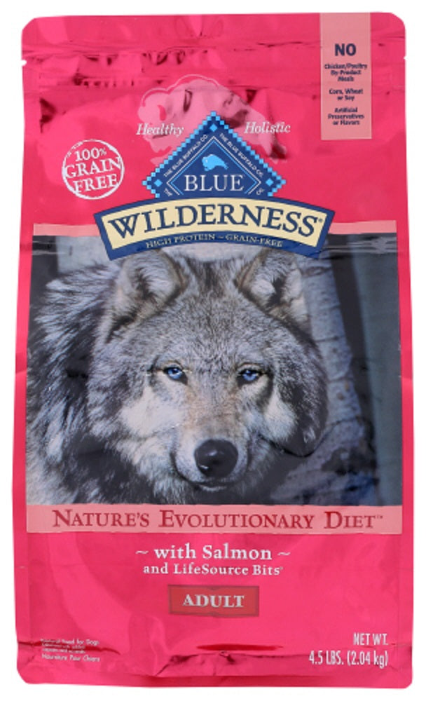 BLUE BUFFALO: Wilderness Adult Dog Food Salmon Recipe, 4.50 lb - Vending Business Solutions