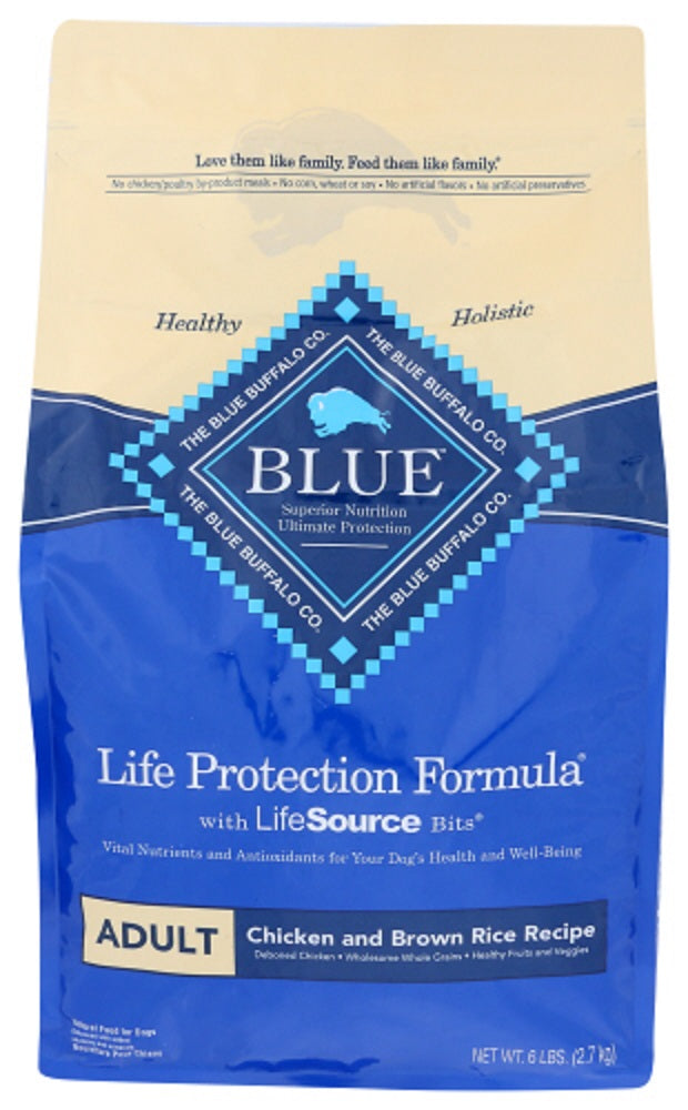 BLUE BUFFALO: Life Protection Formula Adult Dog Food Chicken and Brown Rice Recipe, 6 lb - Vending Business Solutions
