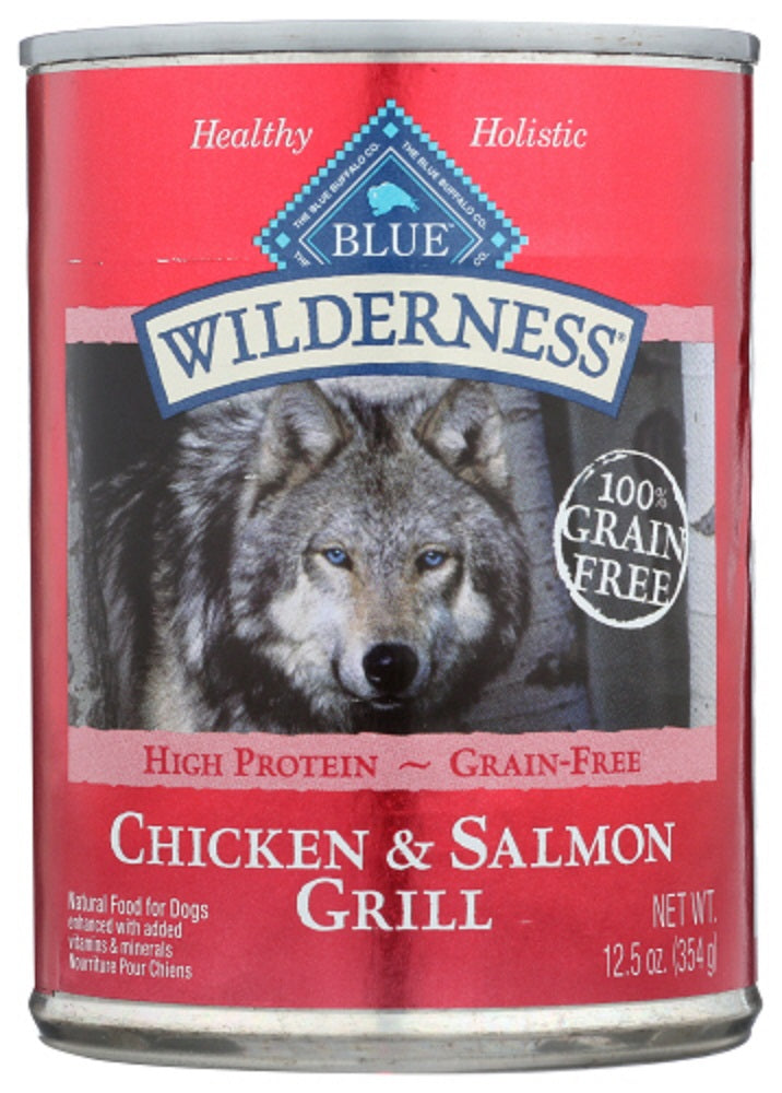 BLUE BUFFALO: Wilderness Adult Dog Food Salmon and Chicken Grill, 12.50 oz - Vending Business Solutions