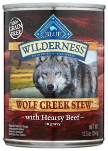 BLUE BUFFALO: Wilderness Wolf Creek Stew Adult Dog Food Hearty Beef Stew, 12.50 oz - Vending Business Solutions