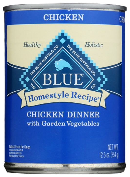 BLUE BUFFALO: Homestyle Recipe Adult Dog Food Chicken Dinner with Garden Vegetables, 12.50 oz - Vending Business Solutions