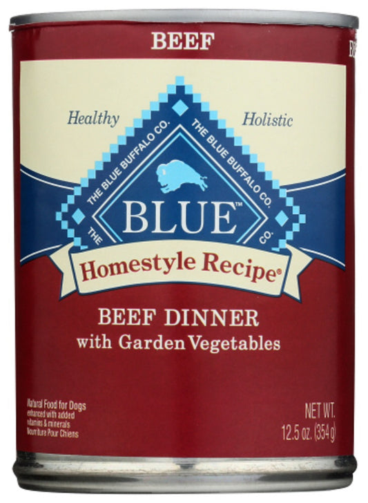 BLUE BUFFALO: Homestyle Recipe Adult Dog Food Beef Dinner with Garden Vegetables, 12.50 oz - Vending Business Solutions