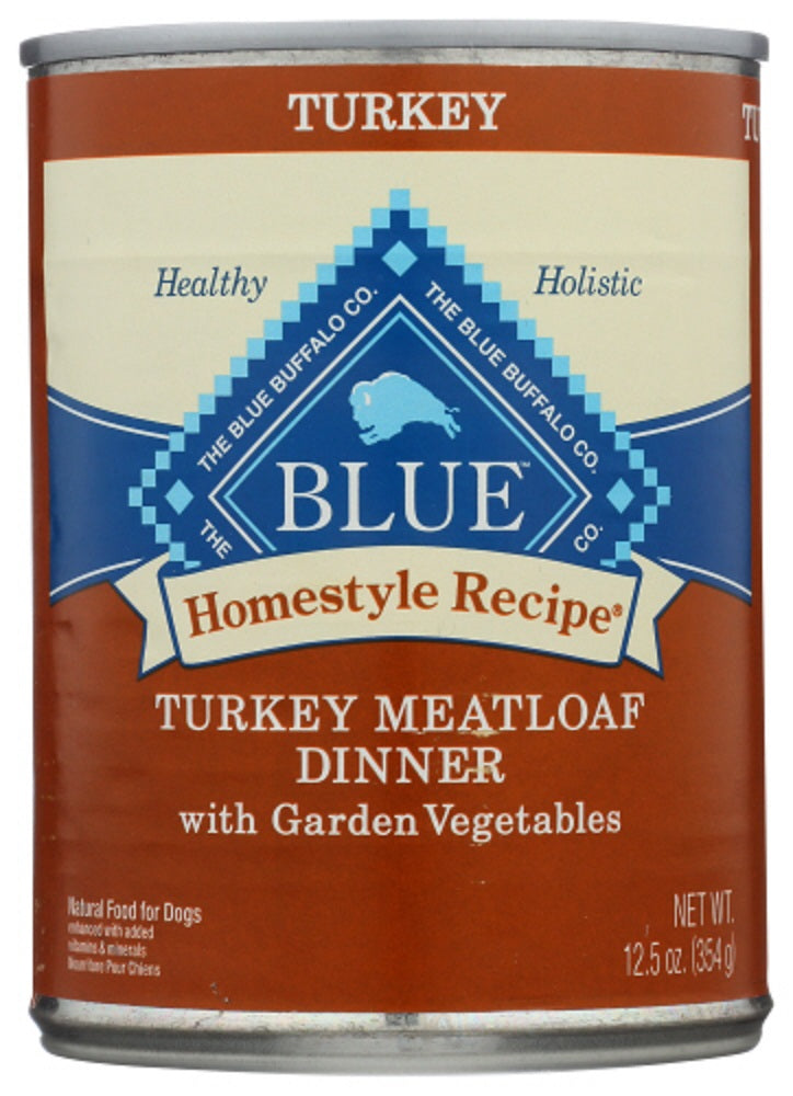 BLUE BUFFALO: Homestyle Recipe Adult Dog Food Turkey Meatloaf Dinner with Garden Vegetables, 12.50 oz - Vending Business Solutions