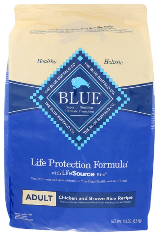 BLUE BUFFALO: Life Protection Formula Adult Dog Food Chicken and Brown Rice Recipe, 15 lb - Vending Business Solutions