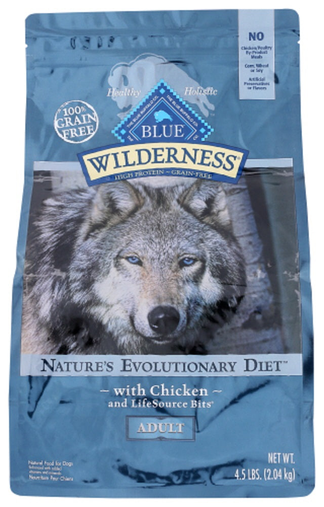 BLUE BUFFALO: Wilderness Adult Dog Food Chicken Recipe, 4.50 lb - Vending Business Solutions