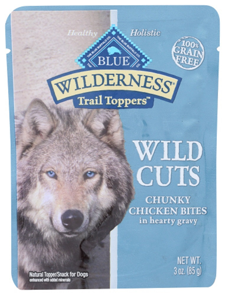 BLUE BUFFALO: Wilderness Wild Cuts Trail Toppers Adult Dog Food Chunky Chicken Bites in Hearty Gravy, 3 oz - Vending Business Solutions