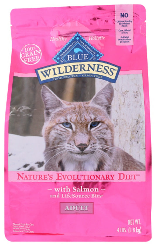 BLUE BUFFALO: Wilderness Adult Cat Food Salmon Recipe, 4 lb - Vending Business Solutions