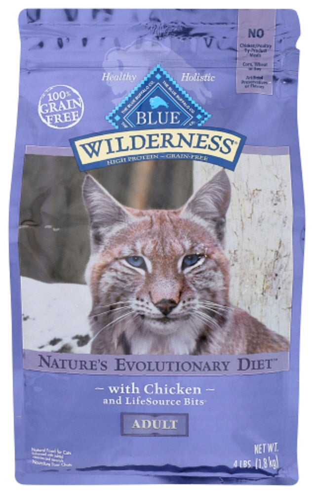 BLUE BUFFALO: Wilderness Adult Cat Food Chicken Recipe, 4 lb - Vending Business Solutions