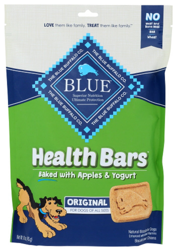 BLUE BUFFALO: Health Bars Baked with Apples and Yogurt Crunchy Dog Biscuits, 16 oz - Vending Business Solutions