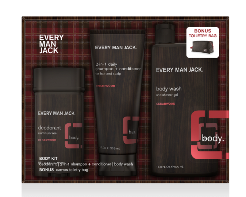 EVERY MAN JACK: Cedarwood Body Kit, 3 pc - Vending Business Solutions