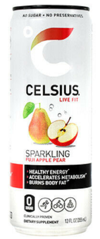 CELSIUS: Sparkling Fuji Apple Pear Energy Drink, 12 fl oz - Vending Business Solutions