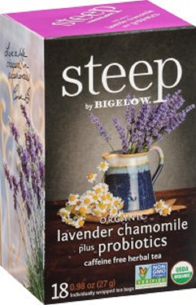 BIGELOW: Steep Organic Lavender Chamomile Plus Probiotics, 0.98 oz - Vending Business Solutions