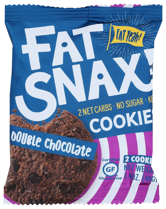FAT SNAX: Double Chocolate Chip Cookies, 1.40 oz - Vending Business Solutions