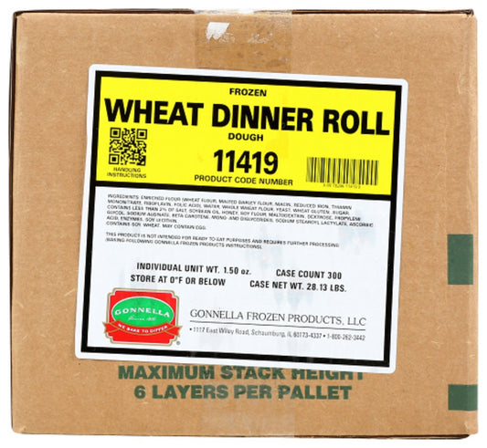 GONNELLA FROZEN: Wheat Dinner Roll Dough, 300 pc - Vending Business Solutions