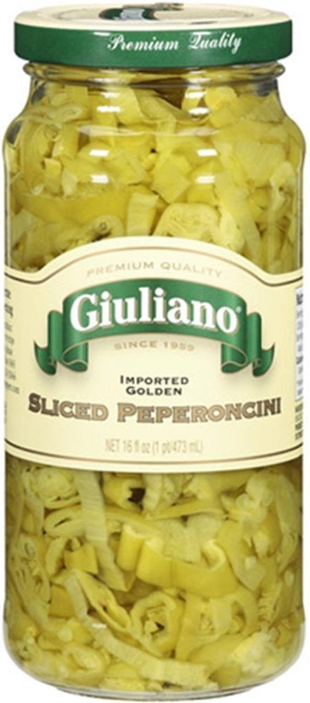 GIULIANO: Golden Sliced Greek Peperoncini, 16 oz - Vending Business Solutions