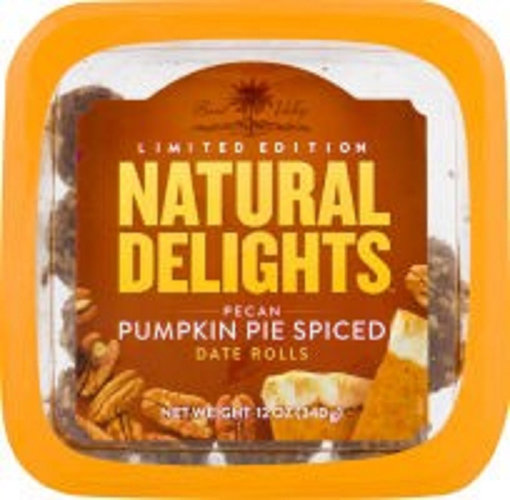 BARD VALLEY NATURAL DELIGHTS: Pecan Pumpkin Pie Spiced Date Rolls, 12 oz - Vending Business Solutions