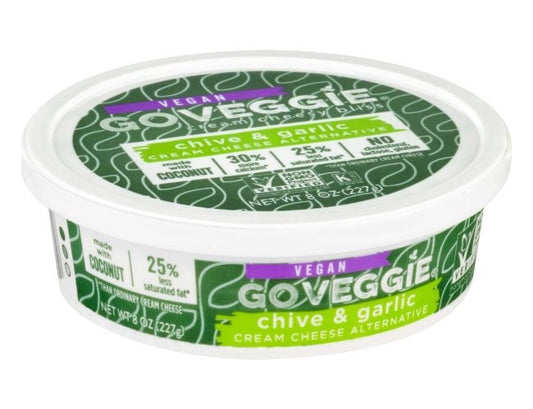 GO VEGGIE: Chive and Garlic Cream Cheese Alternative, 8 oz - Vending Business Solutions