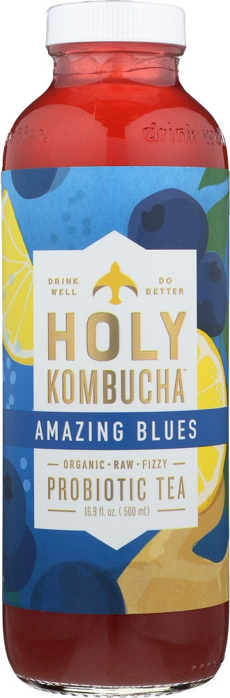 HOLY KOMBUCHA: Amazing Blues Probiotic Tea, 16.9 oz - Vending Business Solutions