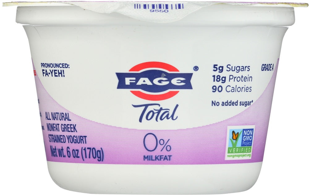 FAGE TOTAL GREEK: 0% Nonfat Greek Strained Yogurt, 6 oz - Vending Business Solutions