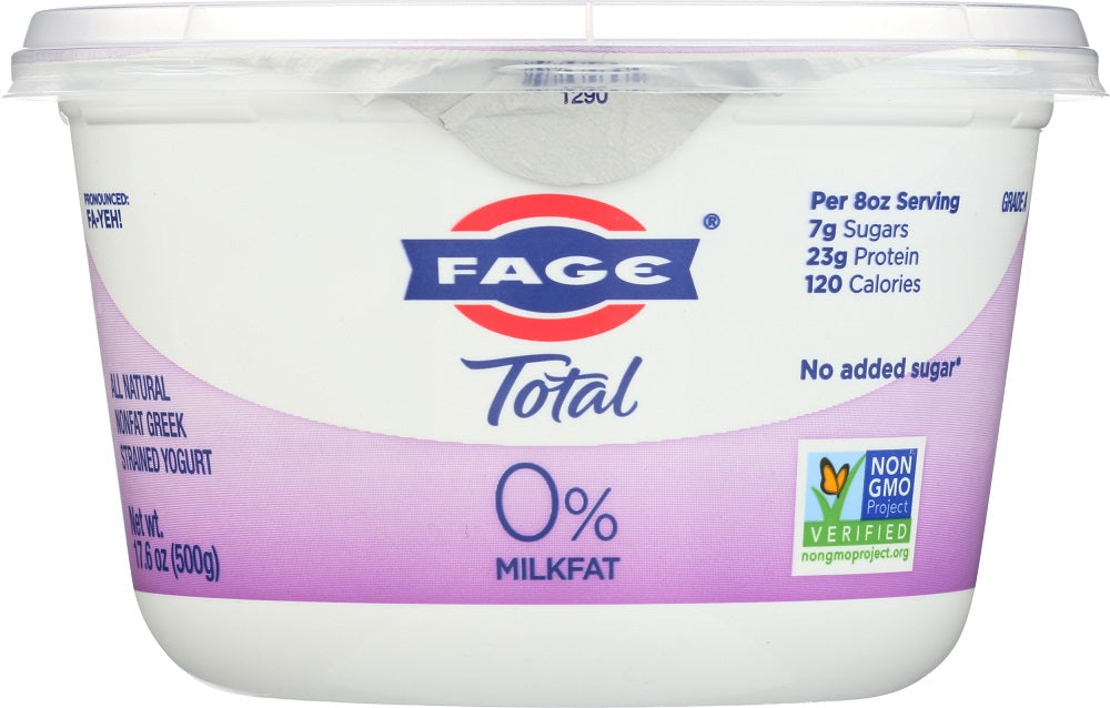 FAGE TOTAL GREEK: 0% Nonfat Plain Greek Strained Yogurt, 17.6 oz - Vending Business Solutions