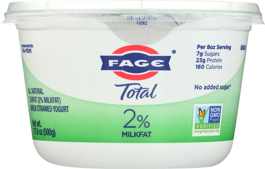 FAGE TOTAL GREEK: 2% All Natural Greek Strained Yogurt, 17.6 oz - Vending Business Solutions