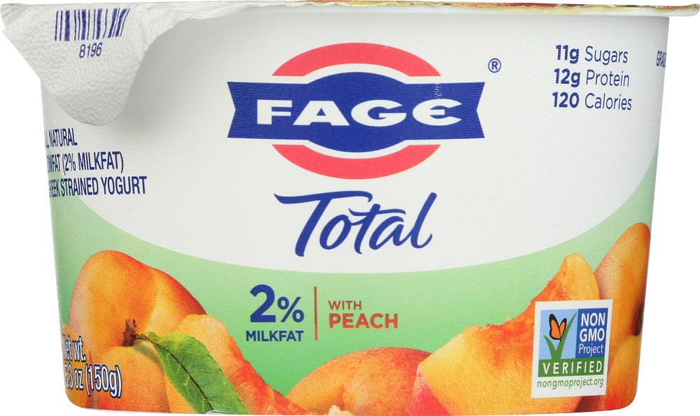 FAGE TOTAL GREEK: 2% Peach Greek Strained Yogurt, 5.3 oz - Vending Business Solutions